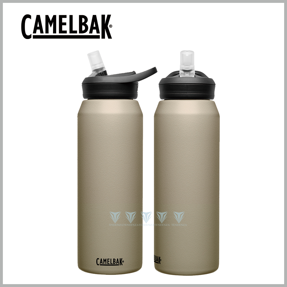 【美國CamelBak】1000ml eddy+多水吸管保冰/溫水瓶 淺沙漠
