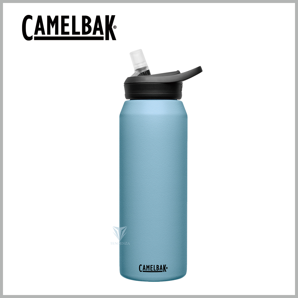 【美國CamelBak】1000ml eddy+多水吸管保冰/溫水瓶 灰藍