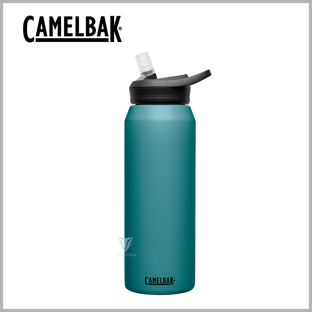 【美國CamelBak】1000ml eddy+多水吸管保冰/溫水瓶 潟湖藍