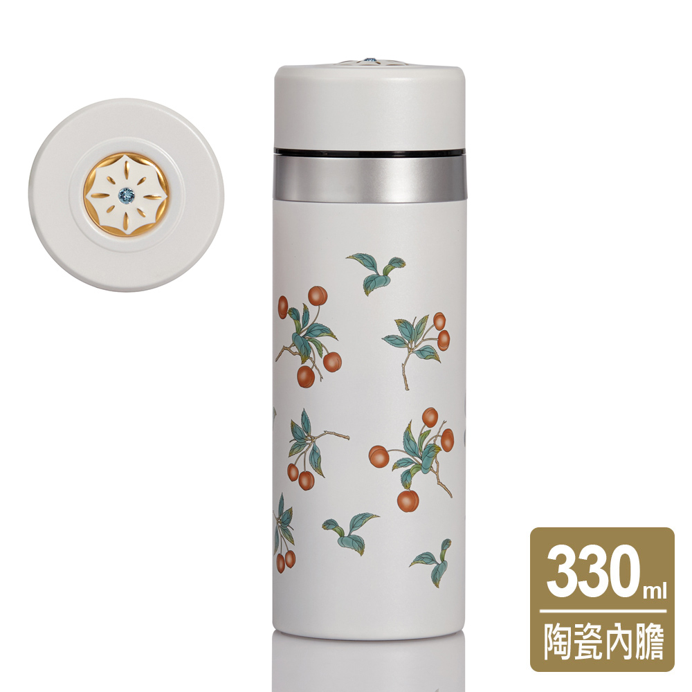 《乾唐軒活瓷》喜果活瓷保溫杯 / 鎏金+水晶 / 2色 330ml