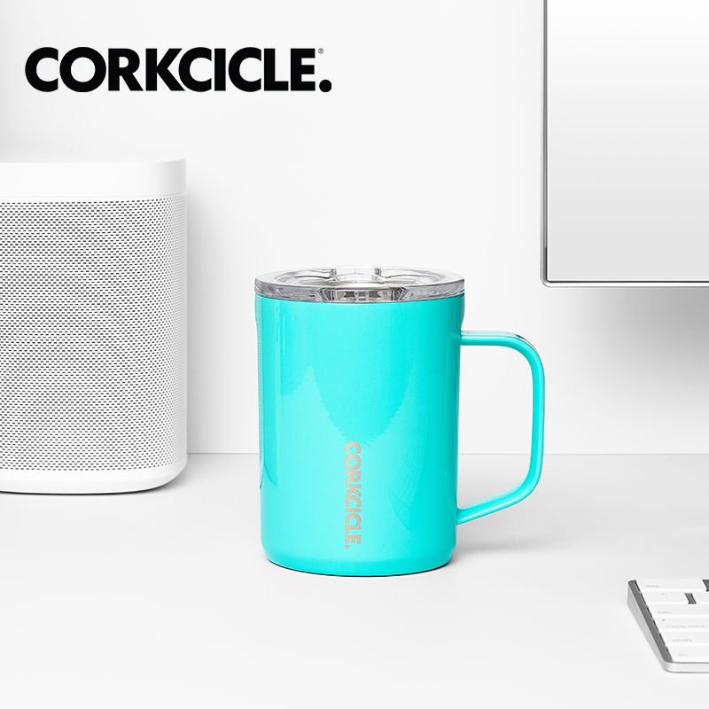 酷仕客CORKCICLE 三層真空咖啡杯475ml- 經典系列-土耳其藍