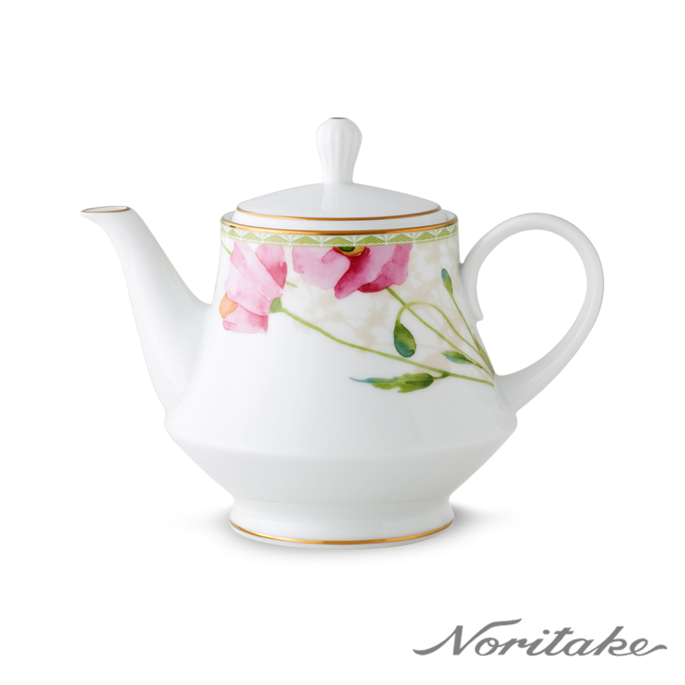【Noritake】湖畔花語金邊-茶壺