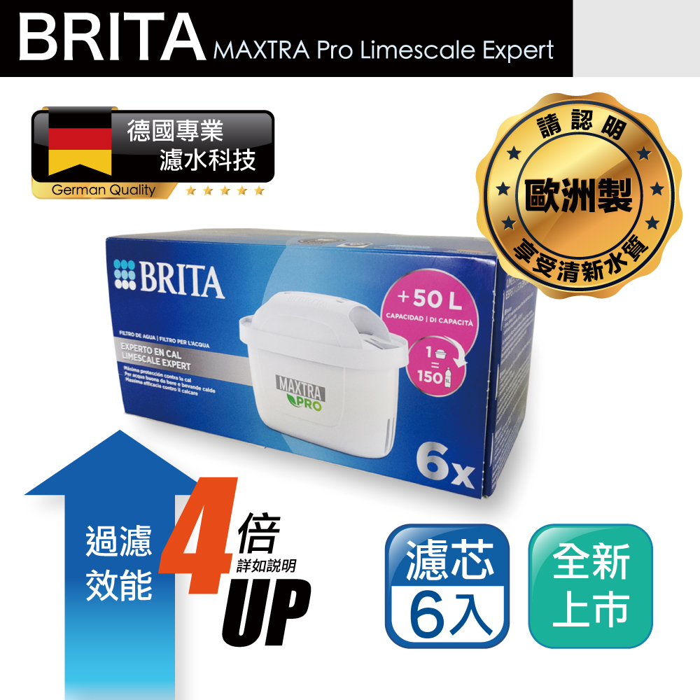 【BRITA】德國製 MAXTRA Pro Limescale Expert 去水垢濾芯 6入 濾水壺適用