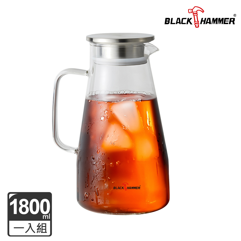 BLACK HAMMER 沁涼曲線耐熱玻璃水壺1800ML