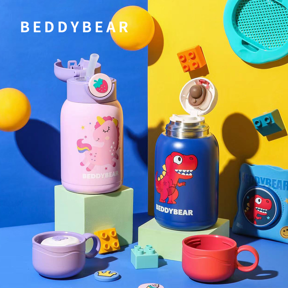 【BEDDYBEAR】BEDDYBEAR杯具熊 豌豆系列動物兒童保溫瓶316不鏽鋼保溫瓶 兒童水壺 630ml