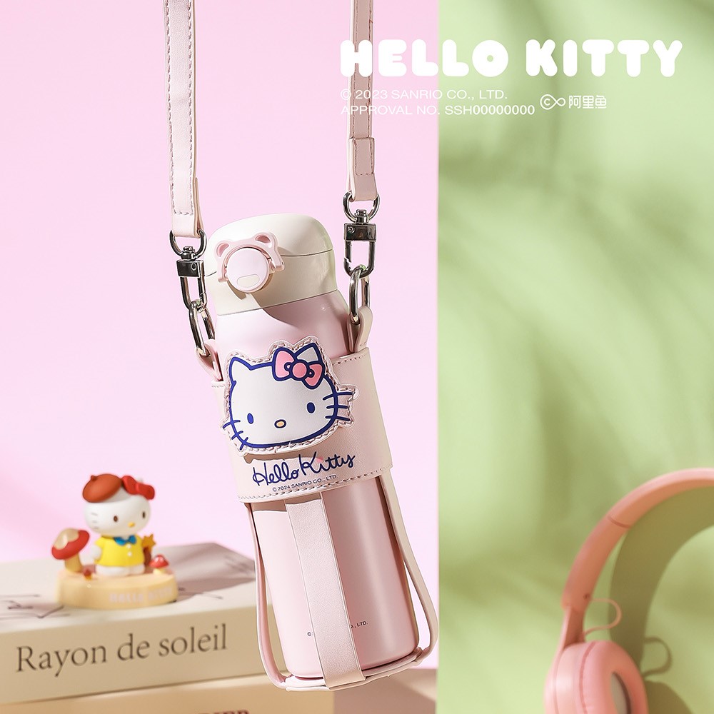 【BEDDY BEAR】 杯具熊 HELLO KITTY彈跳直飲保溫杯470ml(成人保溫杯 保溫瓶 兒童水壺)