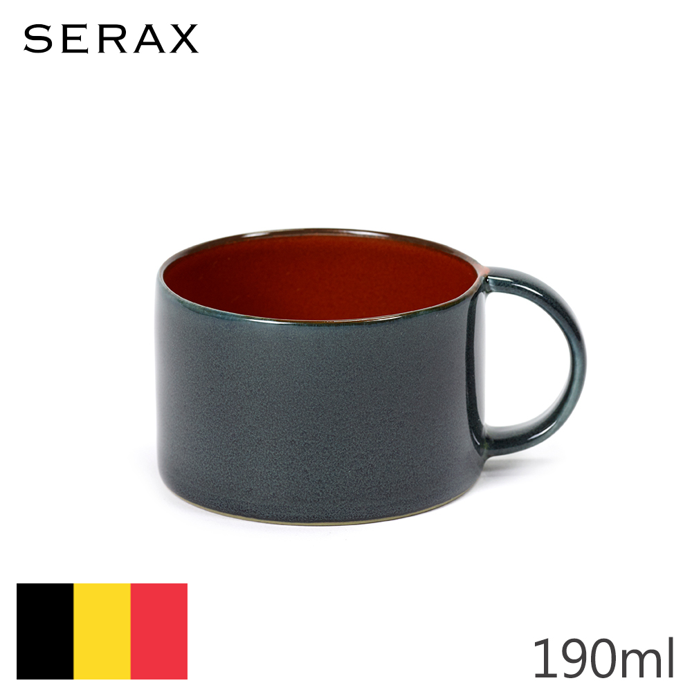【Serax】比利時製ALG咖啡杯-深藍+鏽紅-190ml