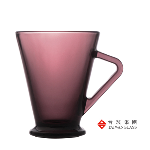 【臺灣玻璃】285ML 有柄啤酒杯-深紫 (二入組)
