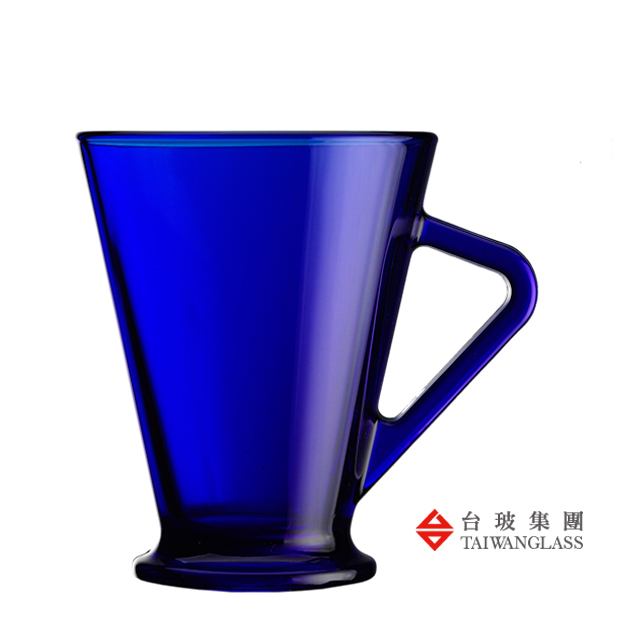【臺灣玻璃】285ML 有柄啤酒杯-藍 (二入組)