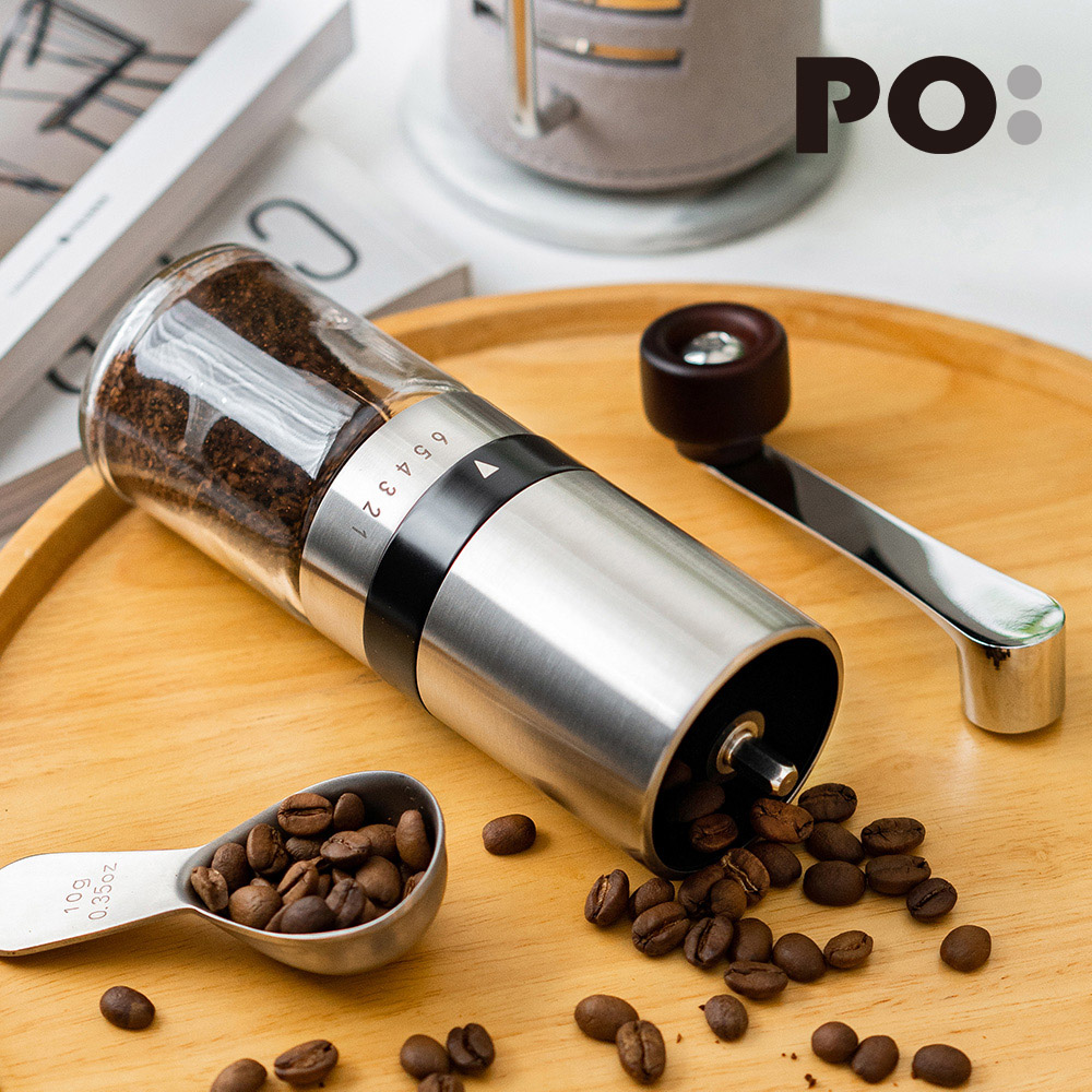【PO:Selected】手動式不銹鋼研磨咖啡器2.0(灰)