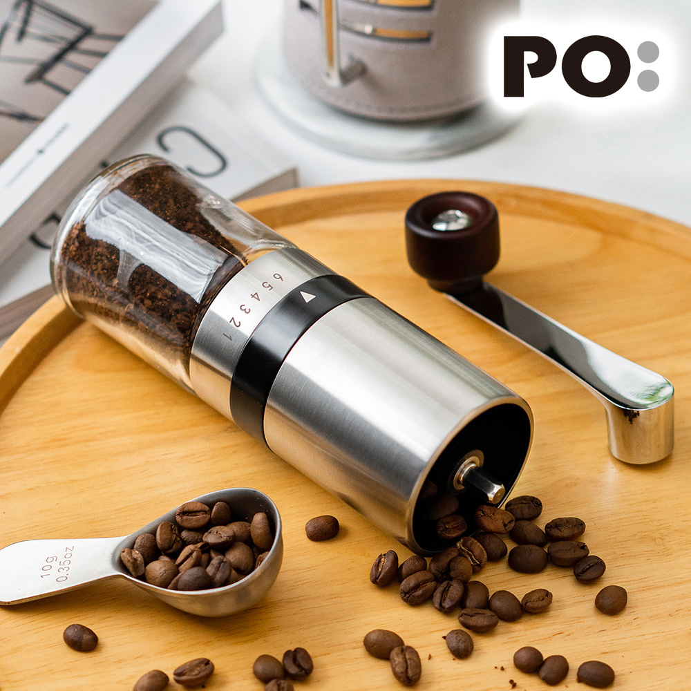 【PO:Selected】手動式不銹鋼研磨咖啡器2.0(灰)