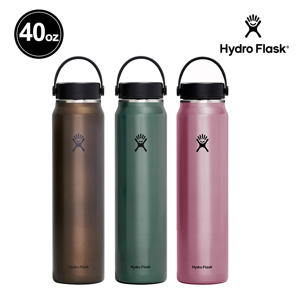 Hydro Flask 40oz/1182ml 輕量 寬口 提環 保溫瓶 曜石黑 / 龍紋綠