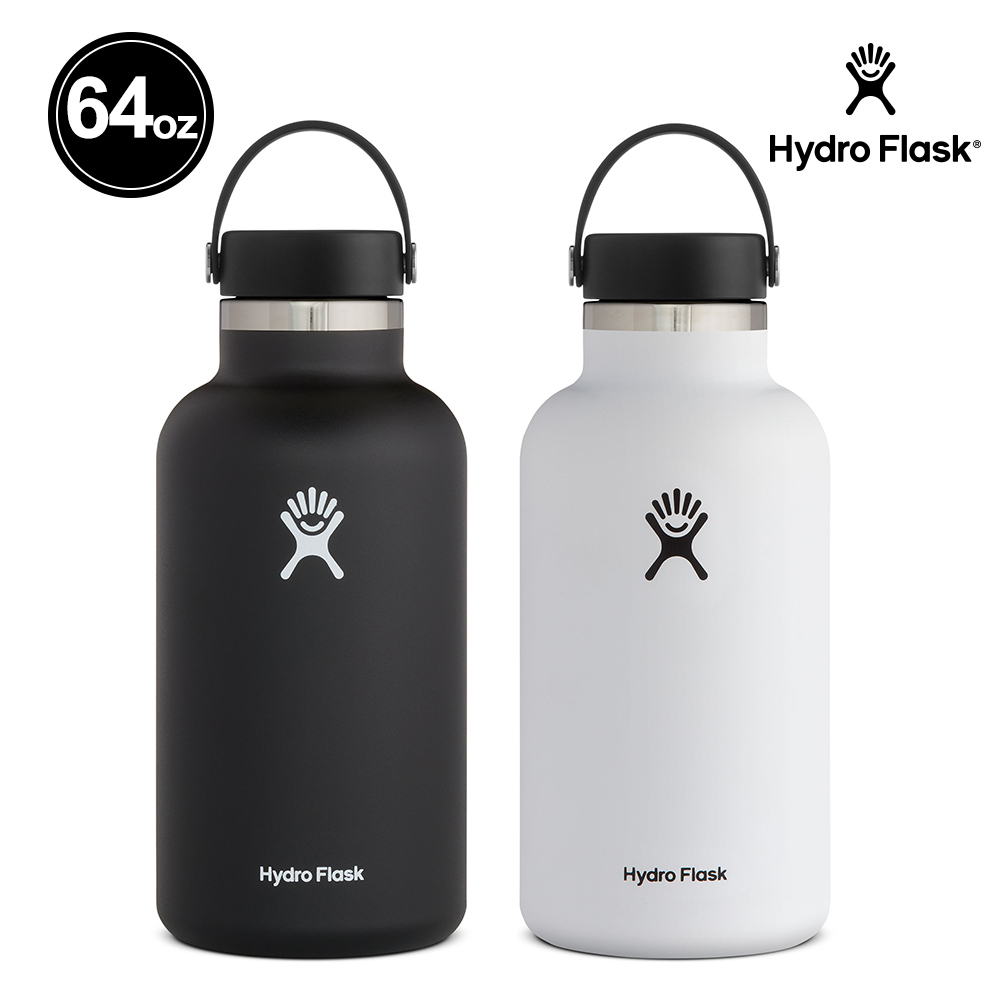 Hydro Flask 64oz/1900ml 寬口提環保溫瓶 時尚黑 經典白
