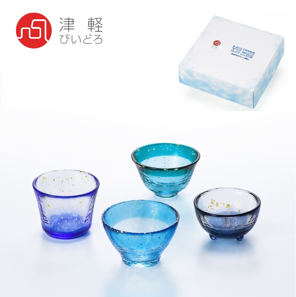 【日本津輕】青森之海手作清酒杯4入禮盒組(清酒杯)