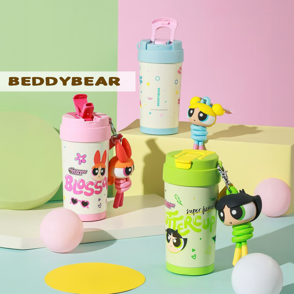 【BEDDYBEAR】BEDDYBEAR杯具熊 飛天小女警輕心保溫咖啡杯 316不鏽鋼保溫杯 陶瓷咖啡隨行杯 500ml