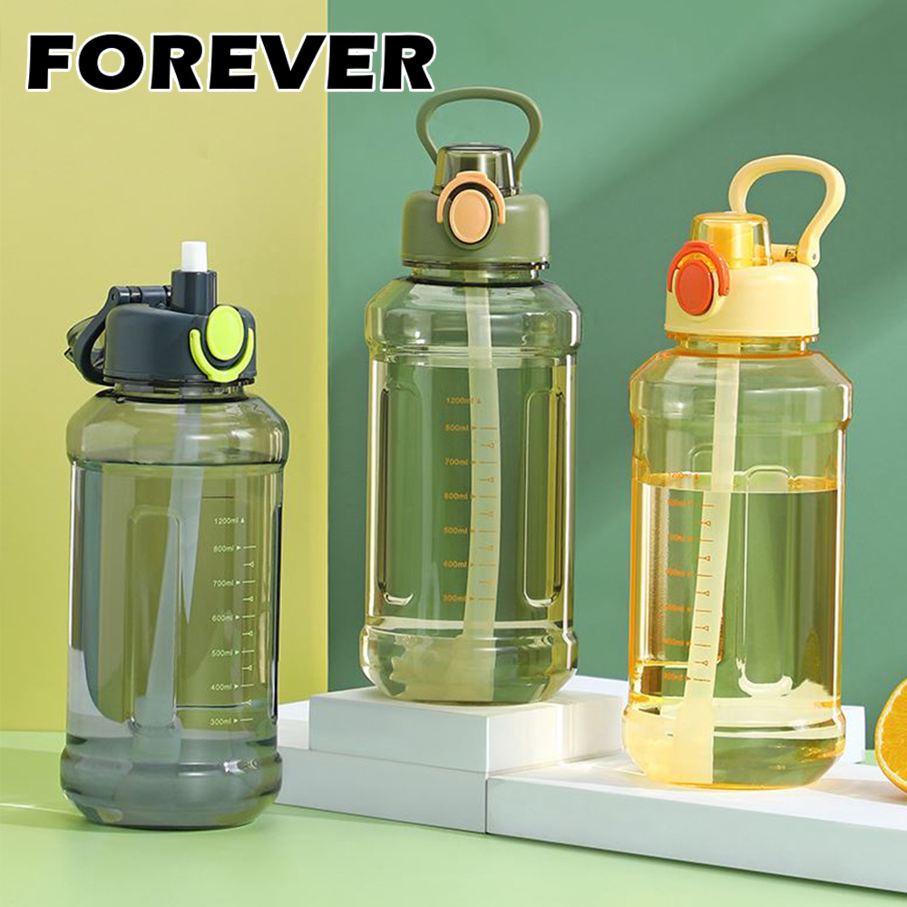 【日本FOREVER】彈蓋式吸管運動水壺胖胖款850ML-2入