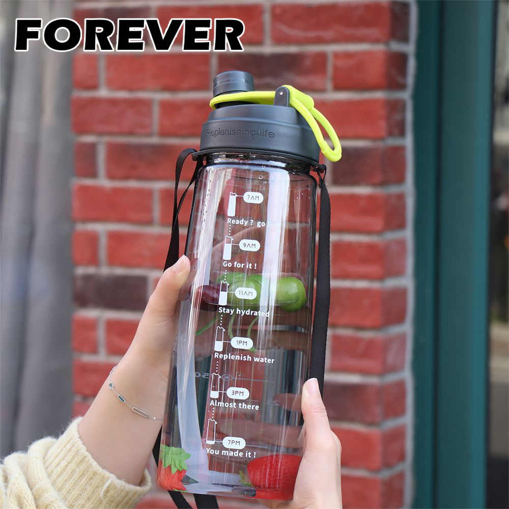 【日本FOREVER】大容量運動吸管水壺(附背帶)2200ml