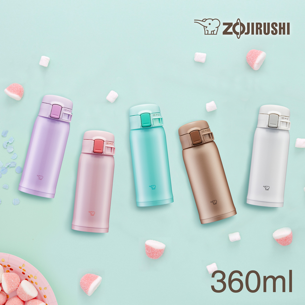 象印超輕量彈蓋式不銹鋼真空保溫保冷杯-360ml(SM-SR36E)