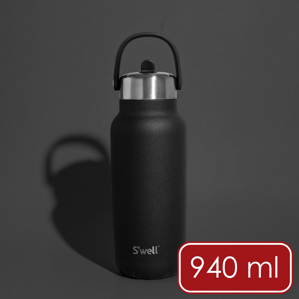 《S'well》Explorer不鏽鋼吸管保溫瓶(曜石黑940ml)