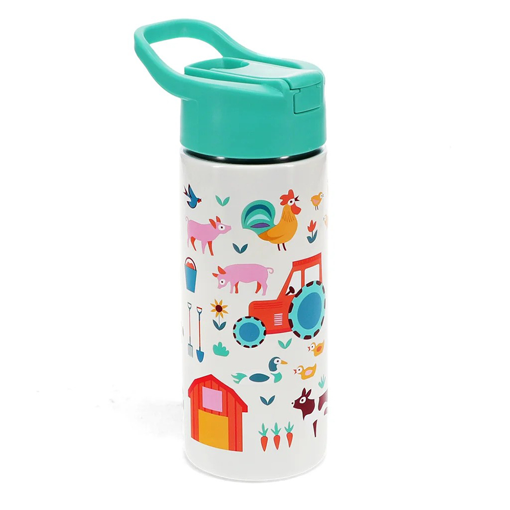 英國 Rex London 手提不鏽鋼兩用保溫/保冷彈蓋式水瓶(附吸管) 農家樂(500ml) RL30965