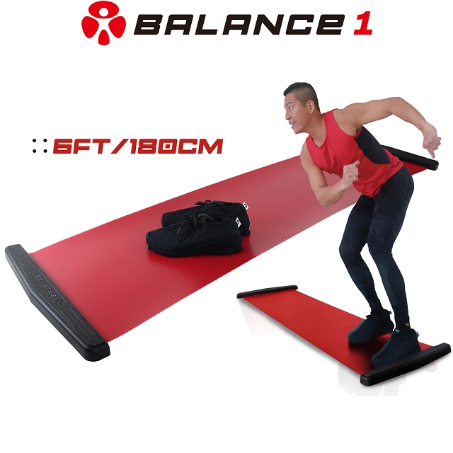 BALANCE 1 橫向核心肌群訓練 滑步器 豪華版 紅色180cm (SLIDING BOARD EX 180cm)