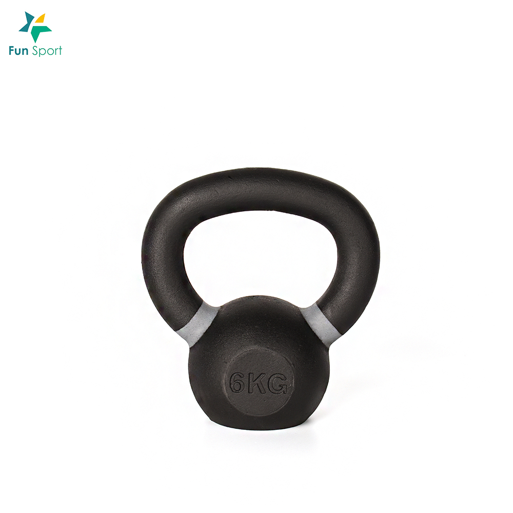FunSport-馬克斯-6kg(灰)-經典鑄鐵壺鈴（kettlebell/ weight training/Gym equipment ）