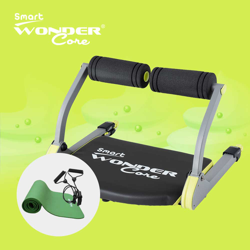 Wonder Core Smart 全能輕巧健身機「嫩芽綠」三件組(含運動墊-綠、拉力繩)