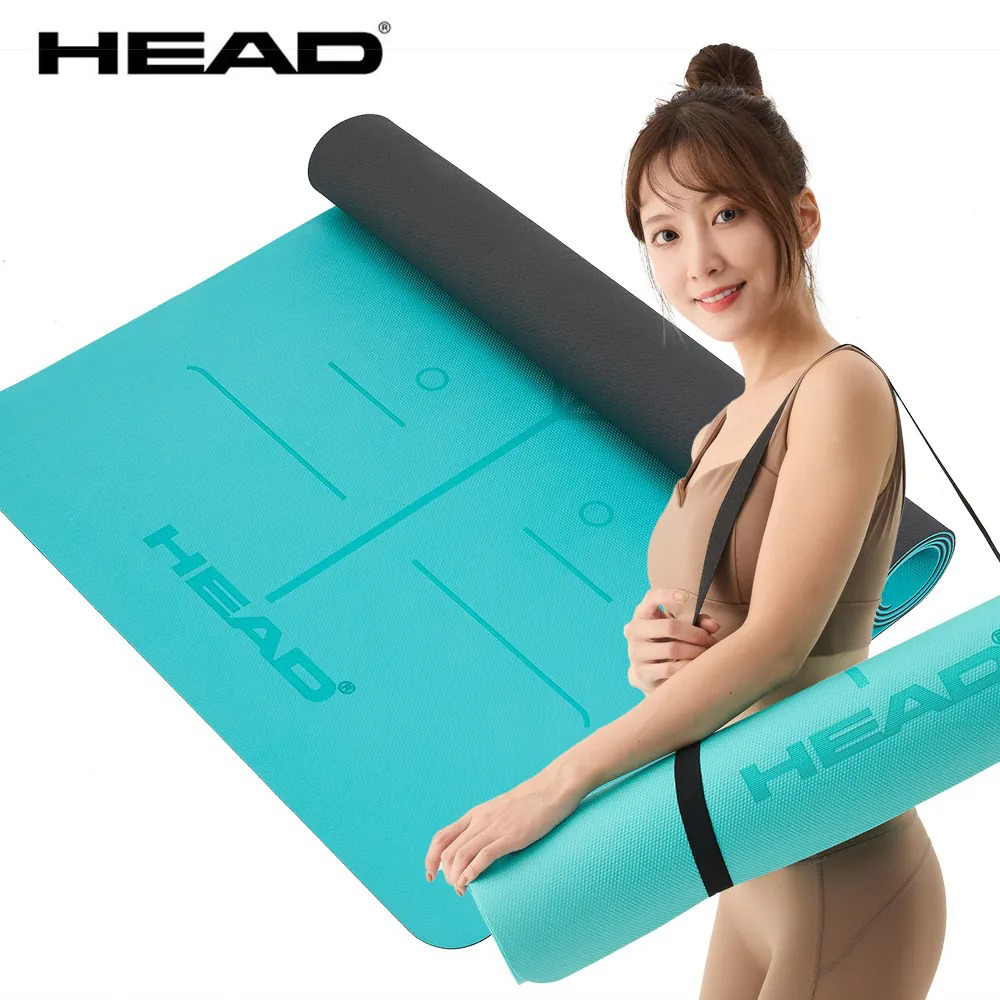 HEAD海德 環保TPE正位線瑜珈墊/健身墊183x80cm-6mm