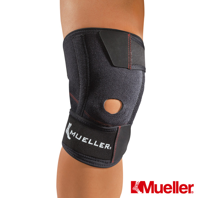 MUELLER 慕樂 輕薄舒適 可調式彈簧膝關節護具 黑色