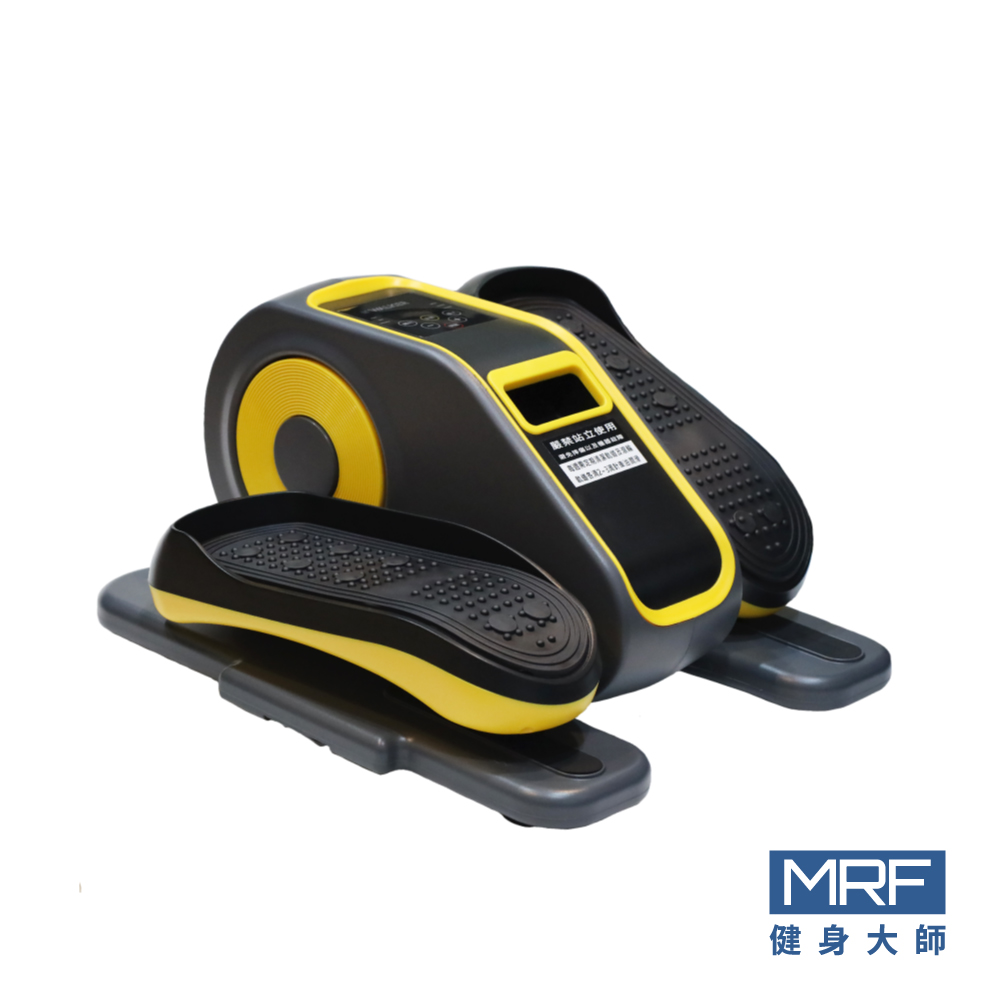 MRF健身大師走路機，專為家居健身設計，機械式驅動無需電力，跑步頻寬度42cm以下，適合輕鬆步行訓練。最大承重80-100kg，機身尺寸僅44x38x26cm，輕巧易收納。提供寶藍與超跑黃兩色選擇，一年保固，中國原廠製造。完美入門級走路機，助您輕鬆維持健康！