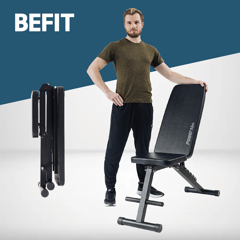 【BEFIT 星品牌】台灣製造 美國摺疊健身椅 POWER ABS 重訓健身器材 (免組裝)