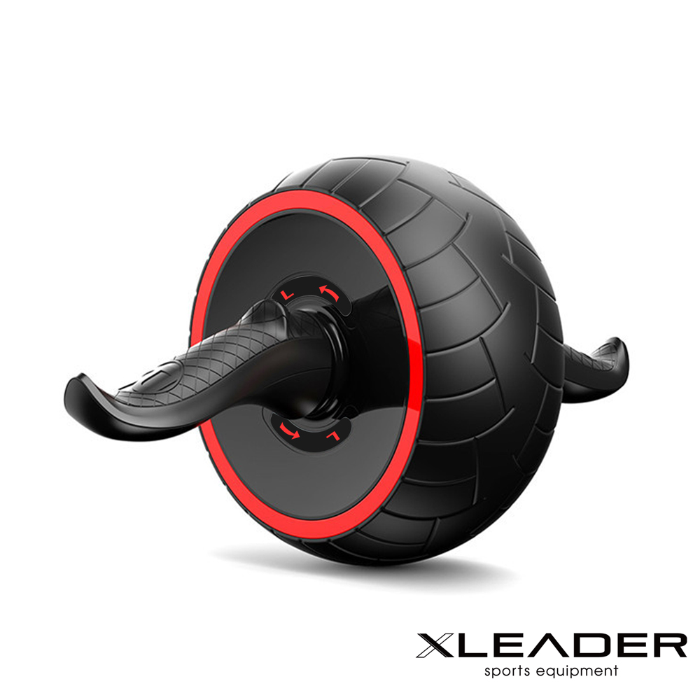 【Leader X】自動回彈 耐磨迴力健腹輪 健腹器 滾輪 附跪墊 紅色