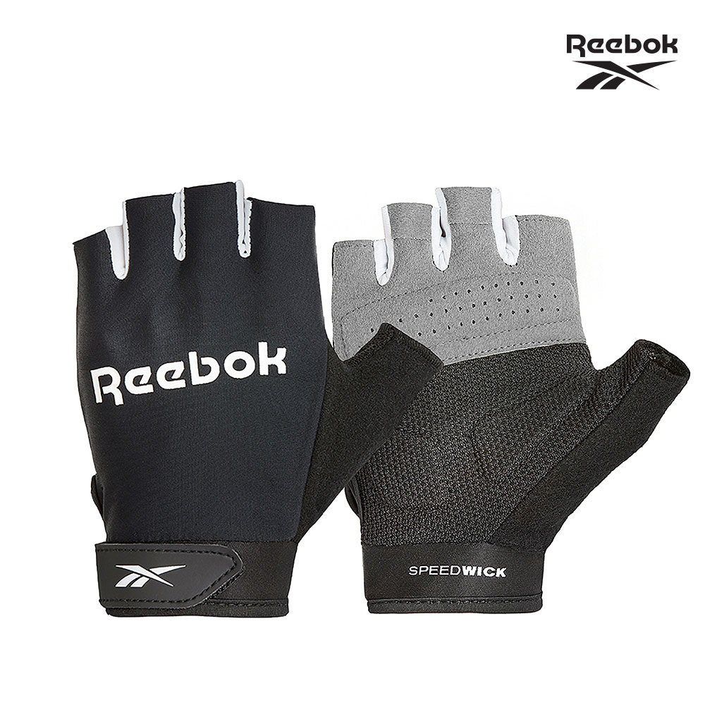Reebok-速乾透氣健身手套(經典黑)