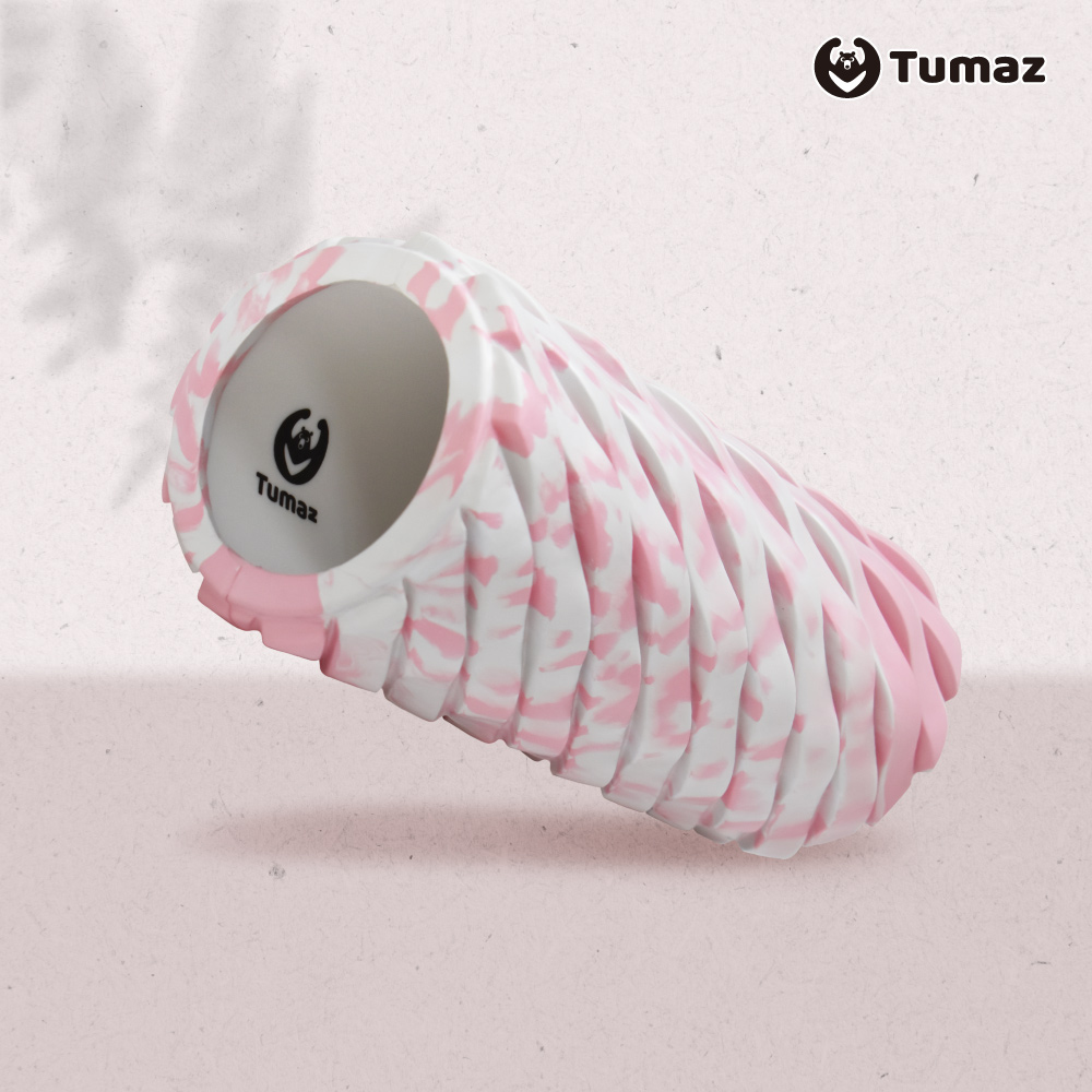 【Tumaz月熊健身】波浪型按摩滾筒 無蓋 草莓優格