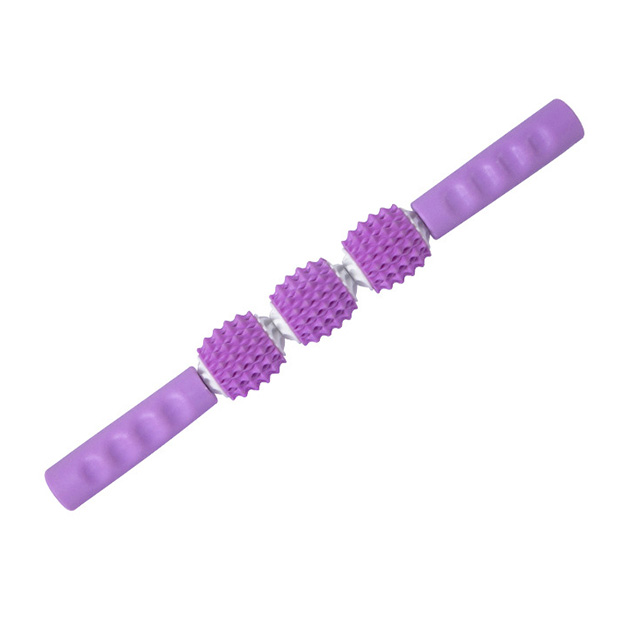 《Stylelife》三滾輪式健身瑜珈狼牙棒-紫色