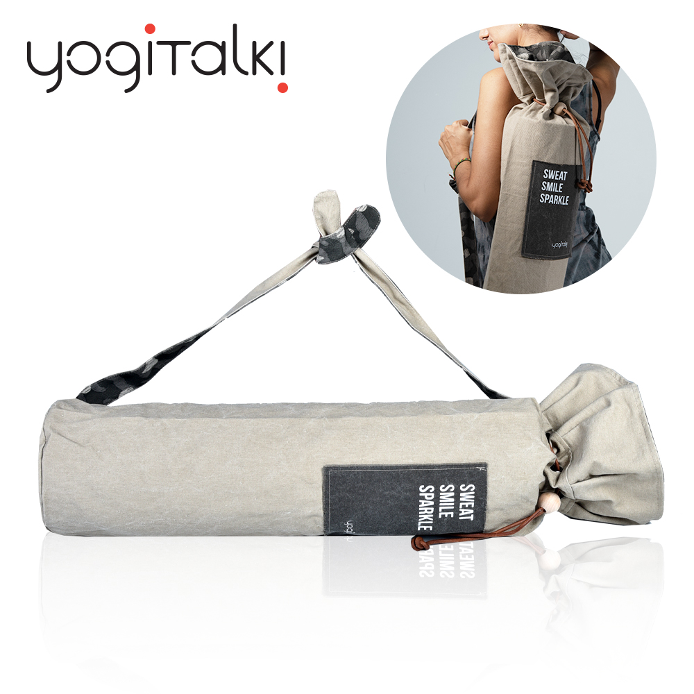 【yogiTalki】MIT 典雅卡其 日本棉布 瑜珈墊收納桶袋