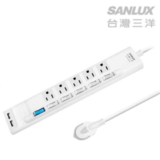 三洋超安全USB轉接延長電源線-5座6切(SYPW-3562A)