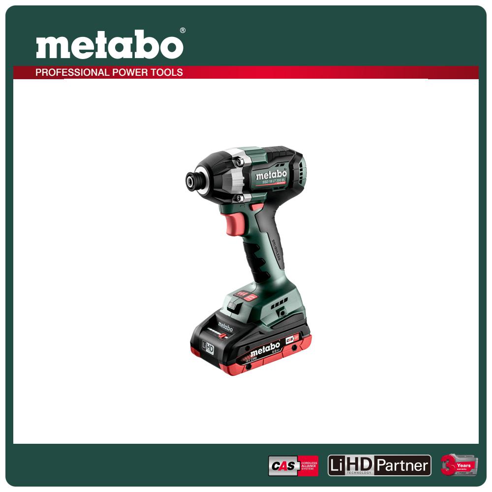 metabo 美達寶 18V鋰電無刷衝擊起子機 SSD 18 LT 200 BL 4.0HD (metaBOX)