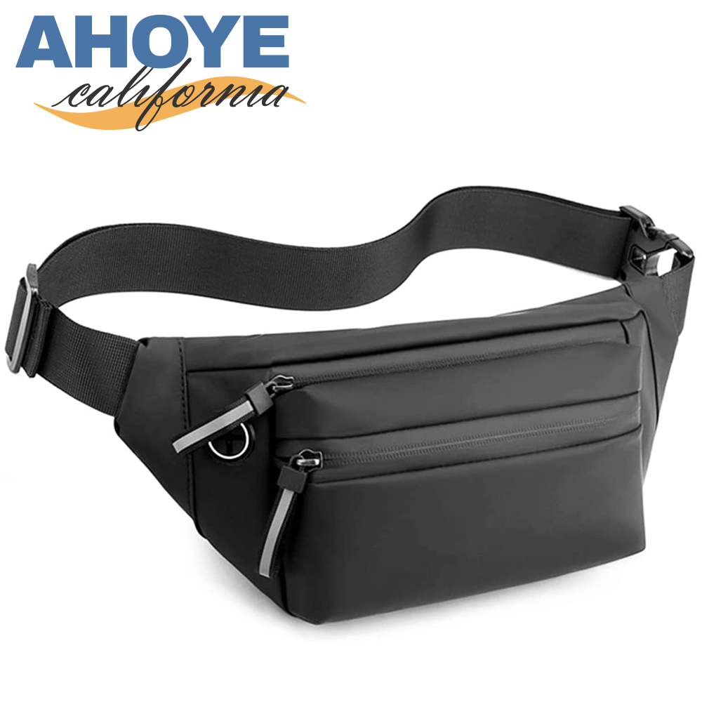 【Ahoye】牛津布雙層防水腰包 運動腰包 斜背包 側背包