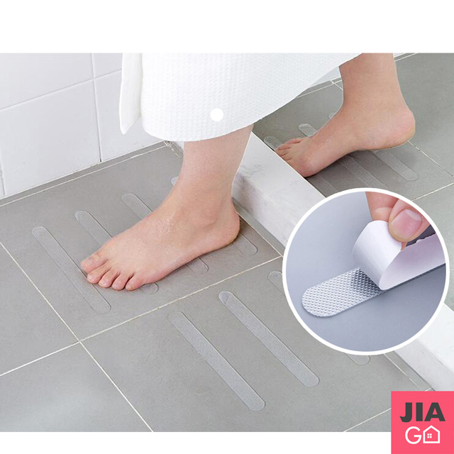 JIAGO 透明無痕浴室防水防滑貼條(12入/包)