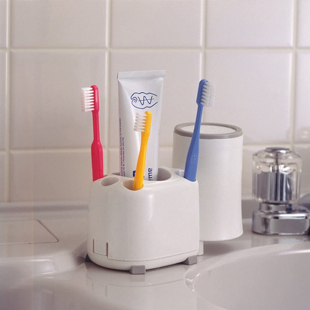 【日本LEC】牙刷牙膏收納架