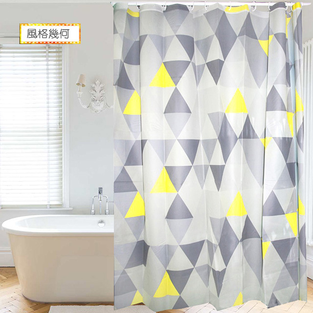 【APEX】時尚加厚型防水浴簾-風格幾何
