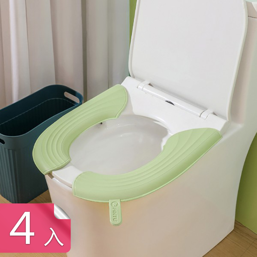 【茉家】EVA材質防水防汙提蓋式馬桶座墊-4入