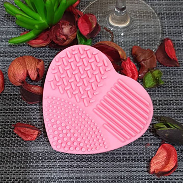 創意設計讓生活更美好★多功能矽膠化妝刷洗刷墊彩妝清潔刷具- lovely heart 心形粉