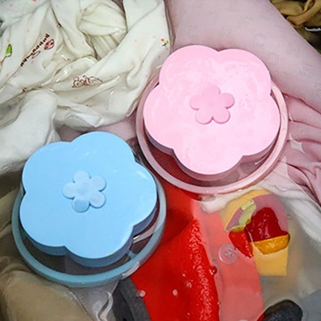 衛浴廚房餐廚生活小幫手▲洗衣機漂浮濾網球-花朵系列