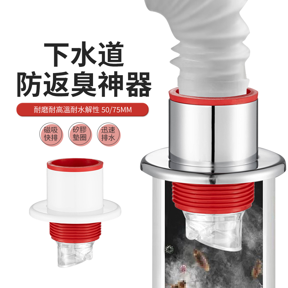 JDTECH 下水管道防蟲防臭密封塞 防溢水 水槽/洗衣機排水