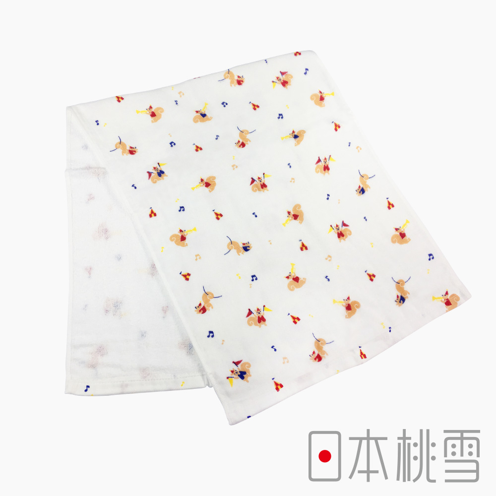 日本桃雪可愛紗布毛巾(小小馬戲團-松鼠)