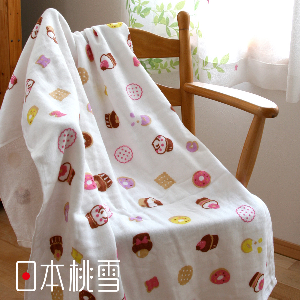 日本桃雪可愛紗布浴巾(夢幻下午茶)
