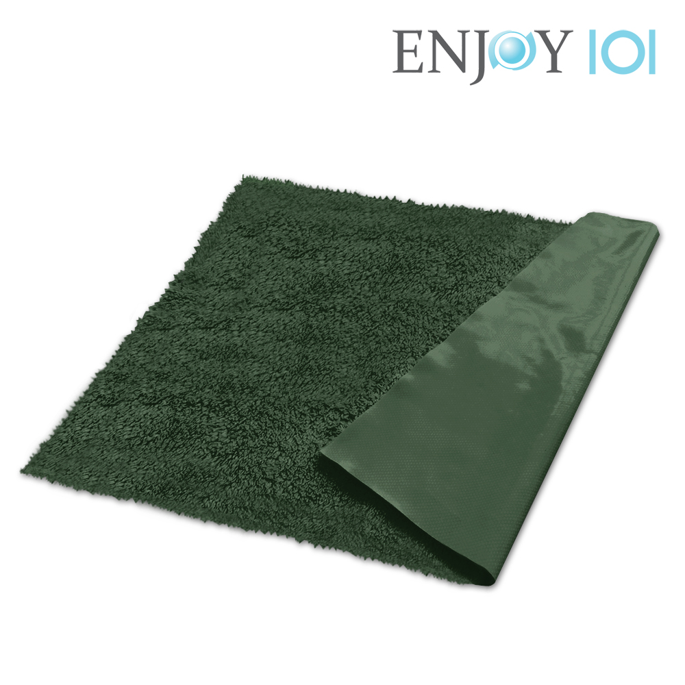 【ENJOY101】矽膠布止滑地墊/浴室防滑腳踏墊-超薄快乾款(低門縫適用)-60x45cm-森林綠