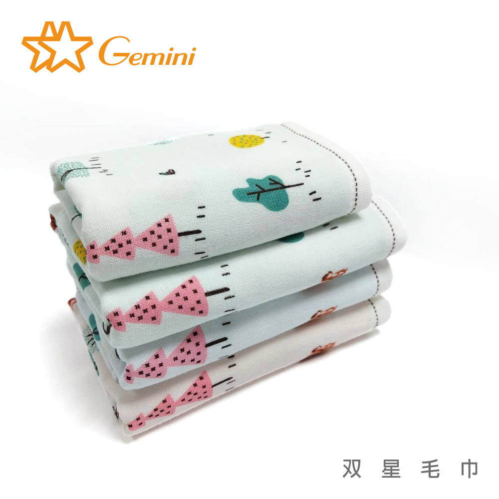 【Gemini 双星毛巾】森林物語超柔紗布-超值童巾三入組